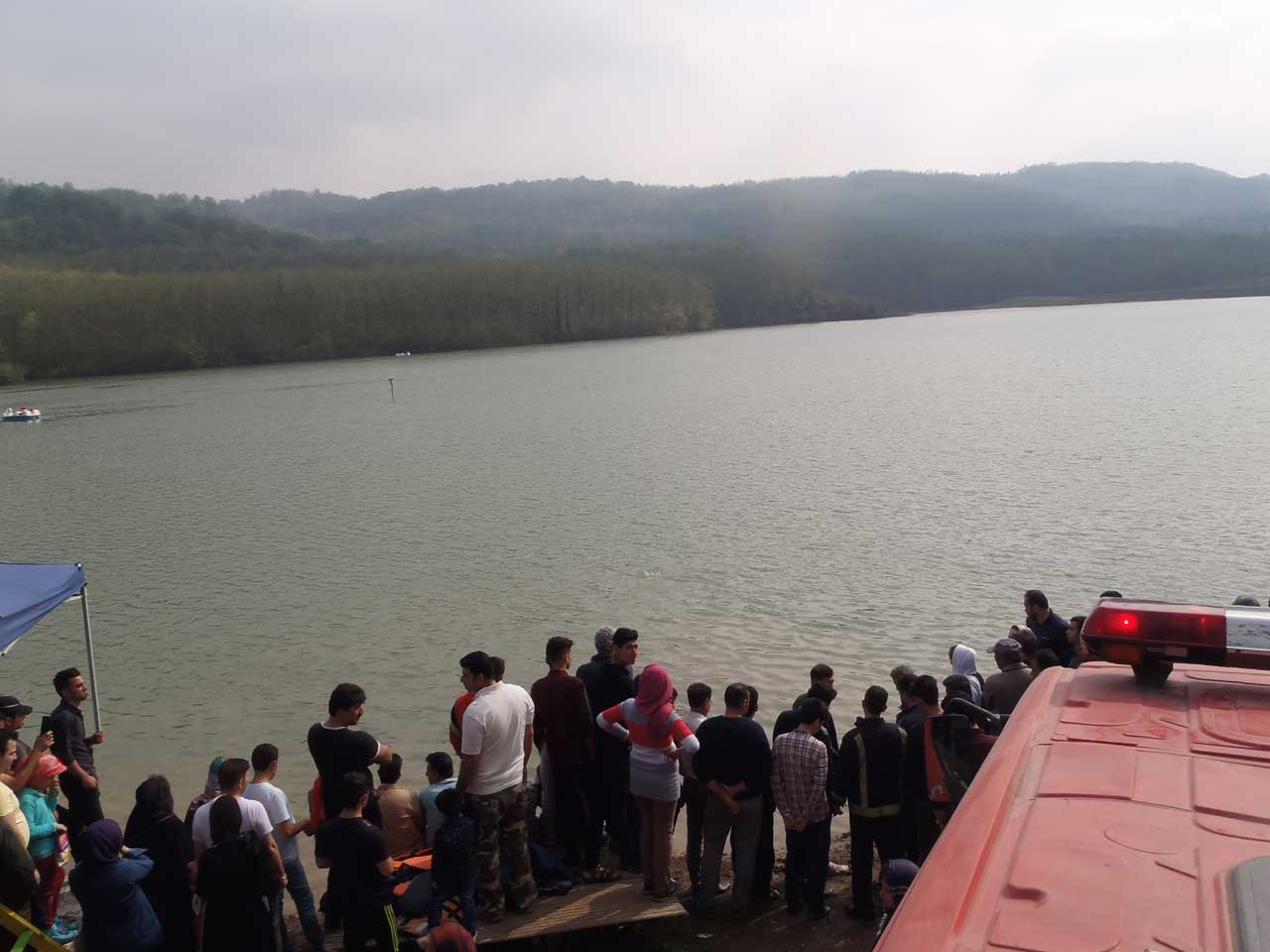 سقوط خودرو به دریاچه سنبل رود